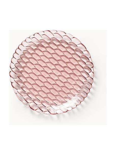 Plytké taniere so štruktúrovaným vzorom Jellies, 4 ks, Plast, Svetloružová, Ø 27 cm