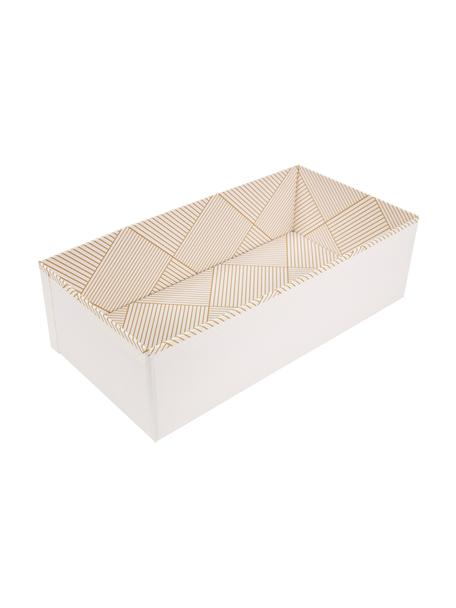 Úložný box Drawer, Pevná laminovaná lepenka, Zlatá, bílá, Š 36 cm, V 10 cm