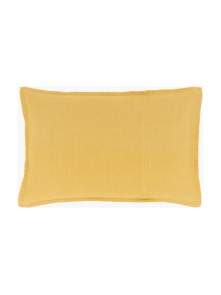 Linnen kussenhoes Luana in geel, 100% linnen, Geel, B 40 x L 60 cm