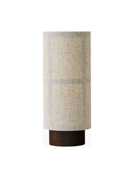 Lampada da tavolo mobile fatta a mano con luce regolabile Hashira, Paralume: lino, Struttura: legno di frassino, Beige, legno di frassino, Ø 10 x Alt. 26 cm