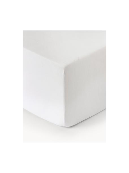 Boxspring-Spannbettlaken Biba, Flanell, Webart: Flanell, Weiß, B 160 x L 200 cm, H 35 cm
