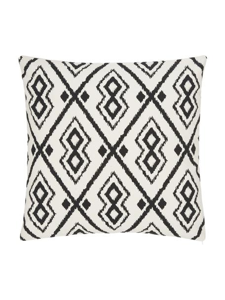 Poszewka na poduszkę w stylu boho Delilah, 100% bawełna, Biały, czarny, S 45 x D 45 cm