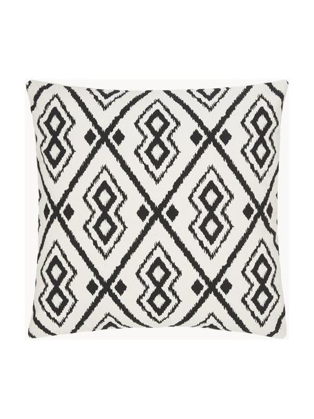 Copricuscino Delilah, 100% cotone, Crema, nero, Larg. 45 x Lung. 45 cm