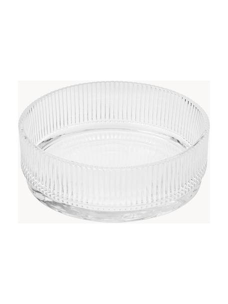 Glas-Servierschale Pilastro mit Rillenrelief, Glas, Transparent, Ø 15 x H 5 cm
