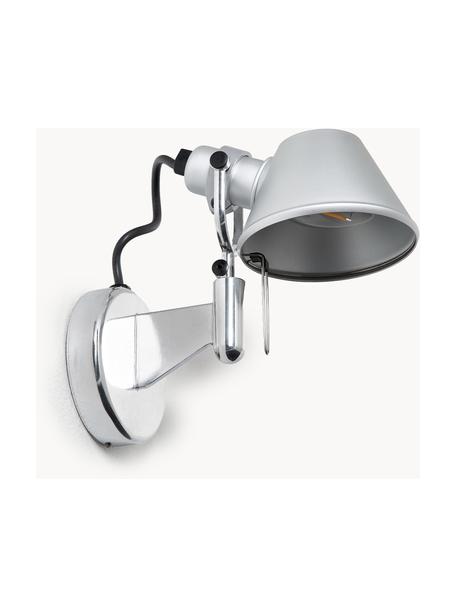 Wandspot Tolomeo Micro Faretto, verstelbaar, Gecoat aluminium, Zilverkleurig, B 21 x H 20 cm