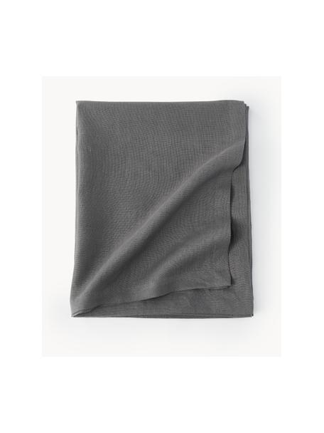 Mantel de lino Ruta, Gris oscuro, De 4 a 6 comensales (An 130 x L 170 cm)