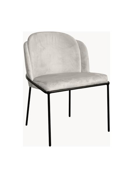 Krzesło tapicerowane z aksamitu Polly, Tapicerka: aksamit (100% poliester), Nogi: metal, Greige aksamit, S 57 x G 55 cm