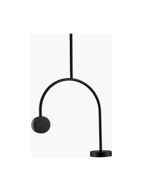 LED hanglamp Grasil van marmer, Frame: gecoat metaal, Decoratie: marmer, Zwart, gemarmerd, B 56 x H 97 cm