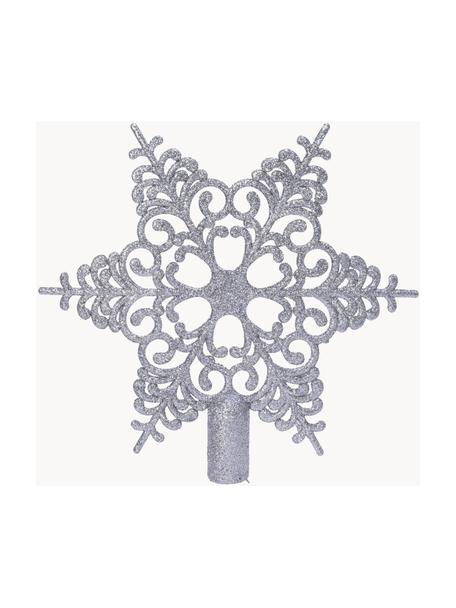 Cimier sapin Adelle, Plastique, Argenté, Ø 19 x haut. 19 cm