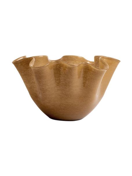 Centrotavola fatto a mano in forma organica Cara, Vetro, Marrone, Ø 29 x Alt. 16 cm