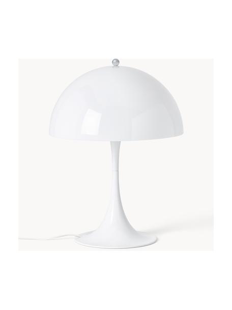 Lampa stołowa Panthella, W 44 cm, Stelaż: aluminium powlekane, Białe szkło akrylowe, Ø 32 x 44 cm