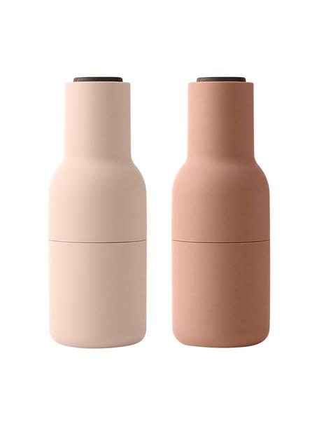 Súprava mlynčekov na soľ a korenie s drevenými vrchnákmi Bottle Grinder, 2 diely, Tóny ružovej, orechové drevo, Ø 8 x V 21 cm
