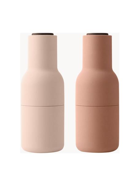 Designer zout & pepermolen Bottle Grinder met walnoothouten Deksel, set van 2, Deksel: walnoothout, Rozetinten, walnoothout, Ø 8 x H 21 cm