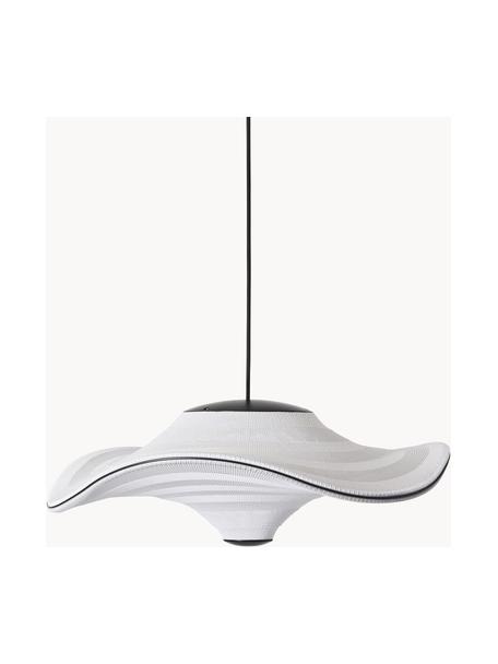 Lampa wisząca LED z włókna naturalnego Flying, Biały, Ø 58 x 27 cm