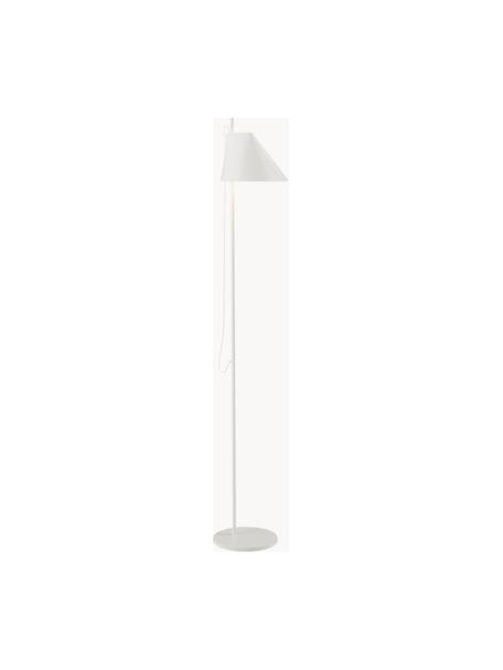Lampa podłogowa LED z funkcją przyciemniania Yuh, Stelaż: mosiądz lakierowany, Biały, W 140 cm