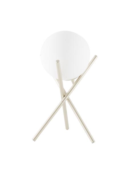Lámpara de mesa pequeña Erik, Pantalla: vidrio, Cable: plástico, Blanco, champán, Ø 15 x Al 33 cm