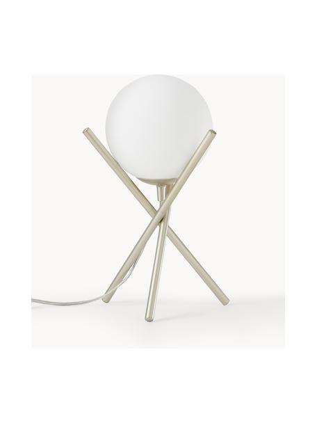 Lámpara de mesa pequeña Erik, Pantalla: vidrio, Cable: plástico, Blanco, champán, Ø 15 x Al 33 cm
