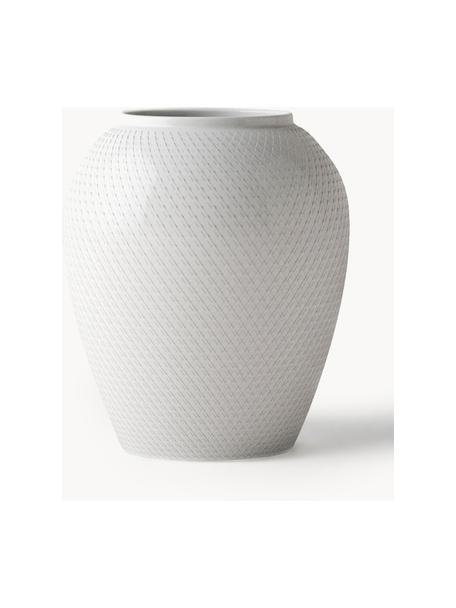 Handgefertigte Porzellan-Vase Rhombe, H 25 cm, Porzellan, Weiss, Ø 22 x H 25 cm