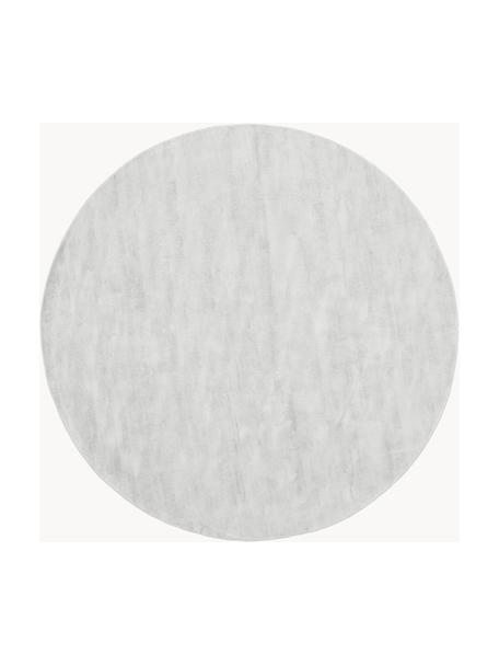 Tapis rond en viscose tissé main Jane, Gris argenté, Ø 120 cm (taille S)