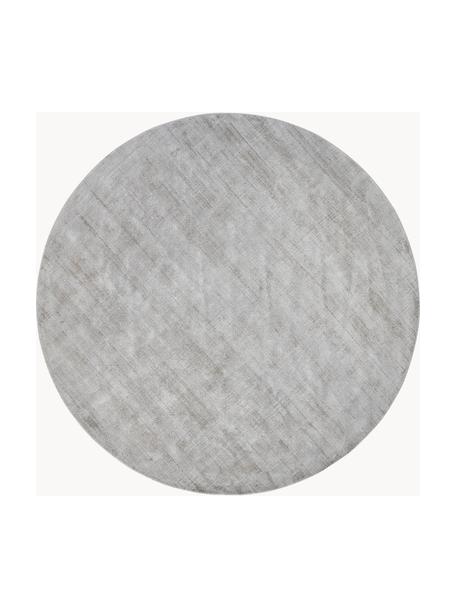Tappeto rotondo in viscosa tessuto a mano Jane, Retro: 100% cotone Il materiale , Grigio chiaro, Ø 120 cm (taglia S)