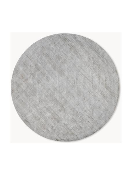 Ručne tkaný koberec z viskózy Jane, Svetlosivá, Ø 115 cm (veľkosť S)