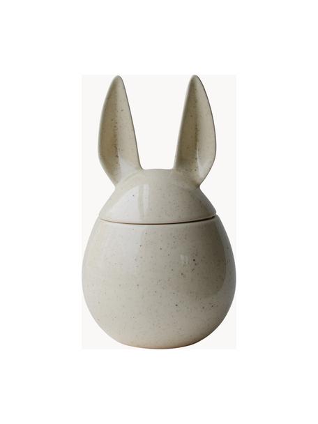 Bonbonnière de Pâques Eating Rabbit, Céramique, Blanc crème, haute brillance et chiné, Ø 12 x haut. 20 cm