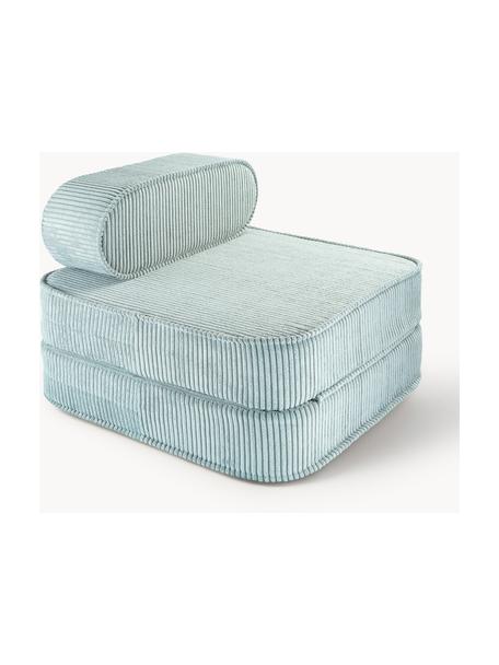 Fauteuil pliant en velours côtelé pour enfant Sugar, Velours côtelé bleu ciel, larg. 60 x prof. 65 cm