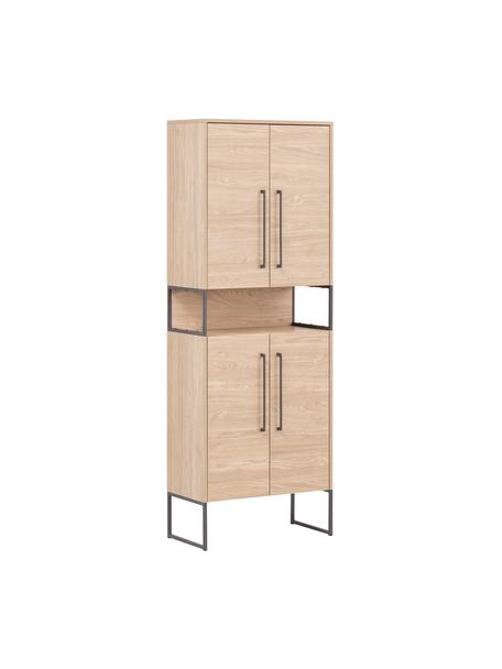 Bad-Hochschrank Rosalie in Eichenholz-Optik, B 65 cm, Gestell: Metall, lackiert, Eichenholz-Optik, B 65 x H 183 cm