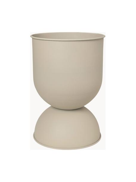 Cache-pot Hourglass, haut. 59 cm, Fer, enduit, Beige clair, mat, Ø 40 x haut. 59 cm