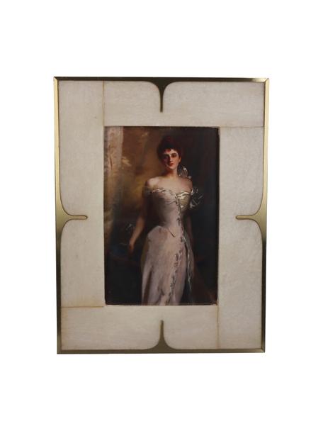 Fotolijstje Sim, Frame: polyresin, gecoat metaal, Beige, goudkleurig, 10 x 15 cm