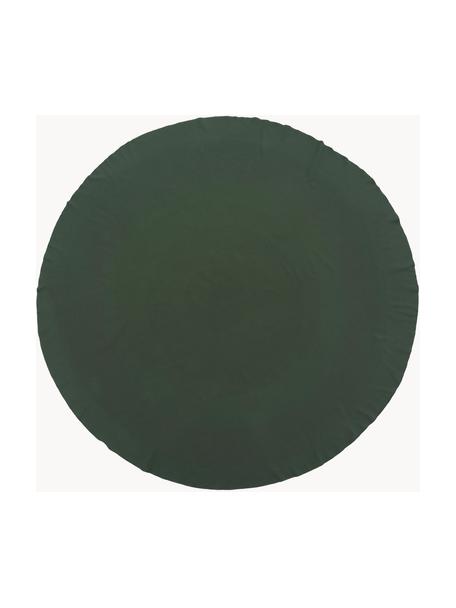 Mantel redondo Wilhelmina, 100% algodón, Verde oscuro, De 6 a 8 comensales (Ø 200 cm)