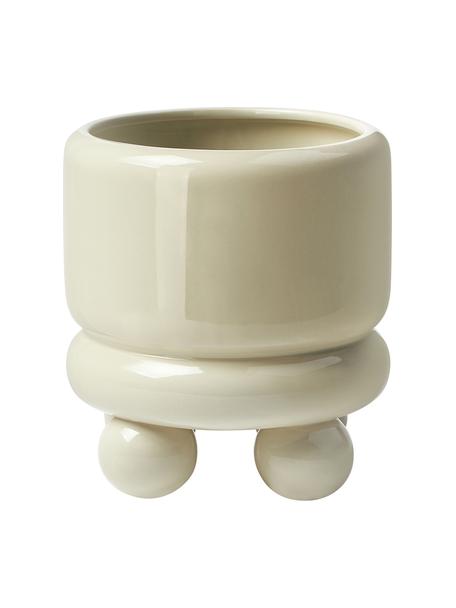 Osłonka na doniczkę z kamionki Bryn, Kamionka, Szałwiowy zielony, Ø 14 x W 18 cm