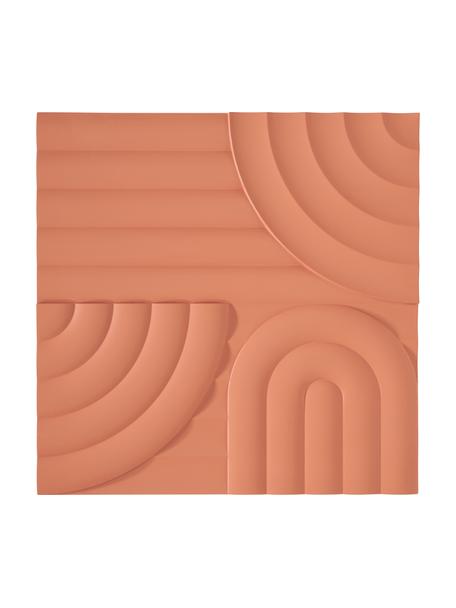 Sculpture murale Massimo, MDF (panneau en fibres de bois à densité moyenne), Terracotta, larg. 80 x haut. 80 cm