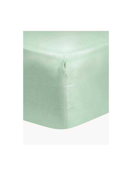 Sábana bajera de satén Comfort, Verde menta, Cama 150/160 cm (160 x 200 x 25 cm)