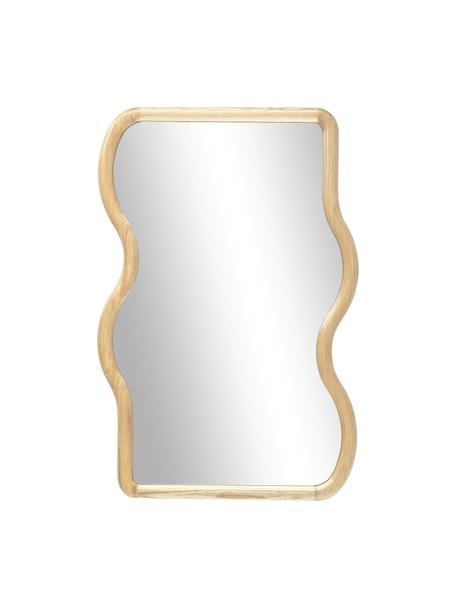 Zvlnené nástenné zrkadlo z dreva Stream, Béžová, Š 50 x V 75 cm