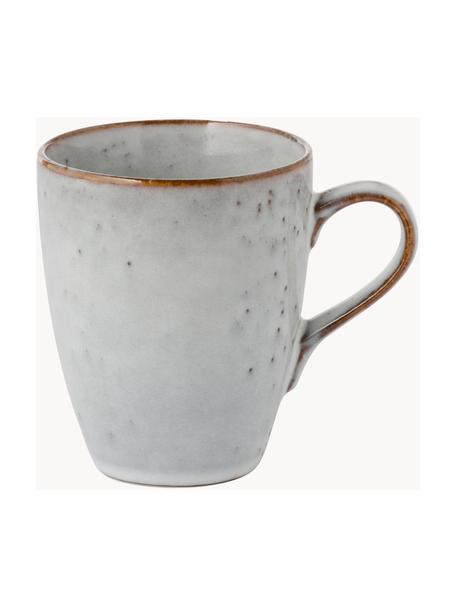Tasses à thé artisanales Nordic Sand, tailles variées, 6 pièces, Grès cérame, Gris clair, chiné, Ø 10 x haut. 12 cm, 400 ml