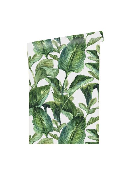 Tapeta samoprzylepna Tapeta Leaves, Folia winylowa, Biały, zielony, S 90 x D 250 cm
