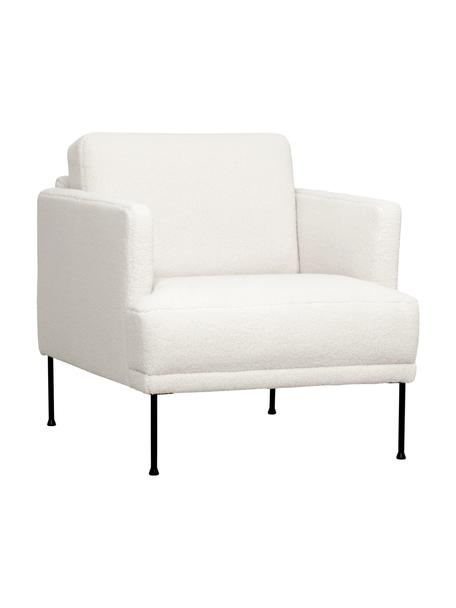 Teddy-Sessel Fluente mit Metall-Füßen, Bezug: 100% Polyester (Teddyfell, Gestell: Massives Kiefernholz, FSC, Füße: Metall, pulverbeschichtet, Teddy Cremeweiß, B 74 x T 85 cm