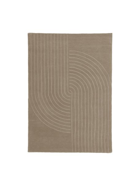 Handgetuft wollen vloerkleed Mason in taupe, Onderzijde: 100% katoen, Beige, B 80 x L 150 cm (maat XS)