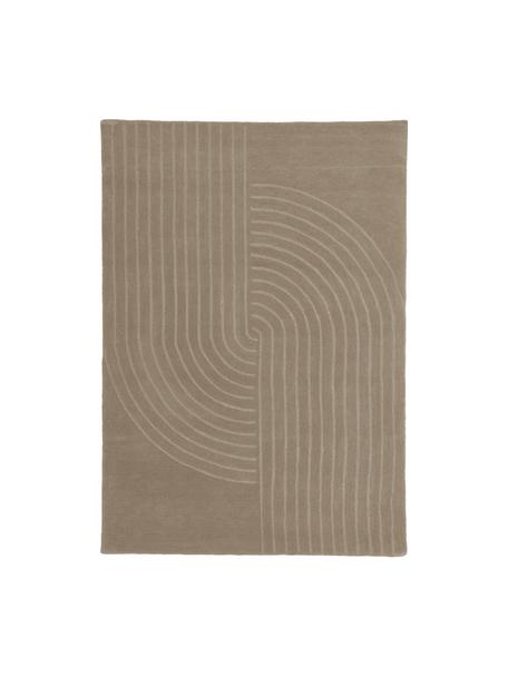 Wollteppich Mason, handgetuftet, Flor: 100 % Wolle, Taupe, B 200 x L 300 cm (Größe L)
