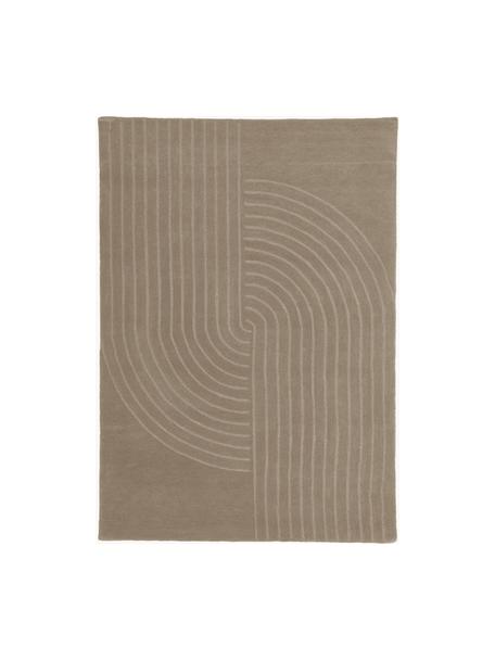 Wollteppich Mason, handgetuftet, Flor: 100 % Wolle, Taupe, B 160 x L 230 cm (Grösse M)