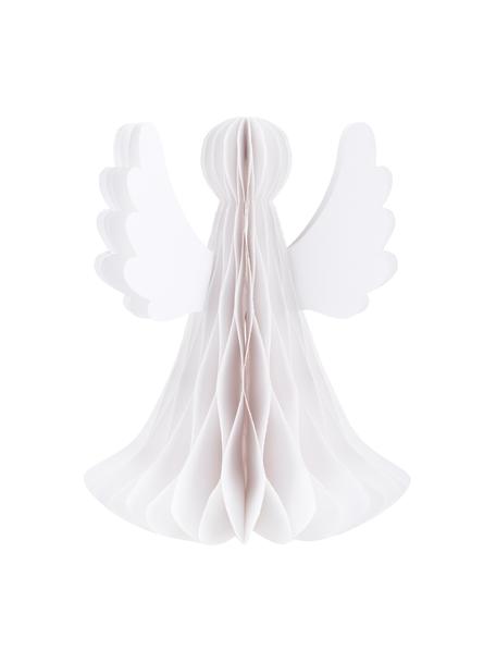 Pieza decorativa de papel Angel, Papel, Blanco, Ø 21 x Al 27 cm