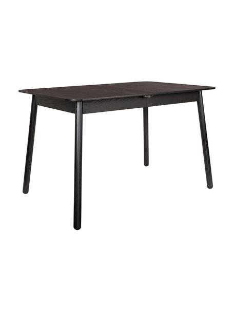 Tavolo allungabile in legno di frassino Glimps 120 - 162 x 80 cm, Gambe: legno di frassino massicc, Nero, Larg. 120 a 162 x Prof. 80 cm