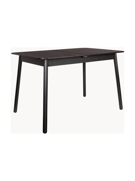 Rozkladací jedálenský stôl z jaseňového dreva Glimps, 120 - 162 x 80 cm, Čierna, Š 120/160 x H 80 cm