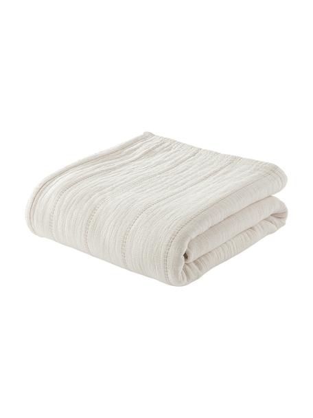 Colcha de algodón texturizado Lianna, 100% algodón ecológico con certificado BCI, Beige, An 180 x L 250 cm