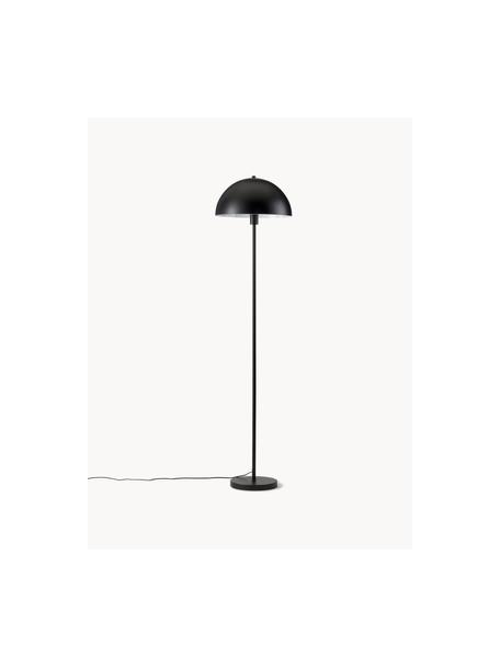 Lámpara de pie Matilda, Pantalla: metal con pintura en polv, Cable: cubierto en tela, Negro, Al 164 cm