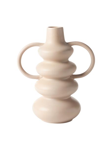 Design-Vase Luvi in organischer Form, Steingut, Beige, Ø 6 x H 35 cm