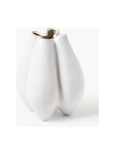 Große Vase Frida aus Steingut, H 31 cm, Steingut, Off White, B 26 x H 31 cm