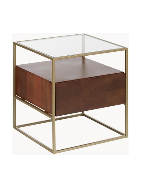 Table d'appoint Theodor, Manguier, brun, larg. 45 x haut. 50 cm