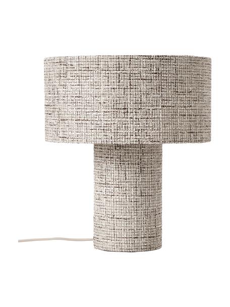 Lampada da tavolo in lino Ron, Paralume: boucle, Struttura: metallo verniciato a polv, Lino marrone, Ø 30 x Alt. 35 cm